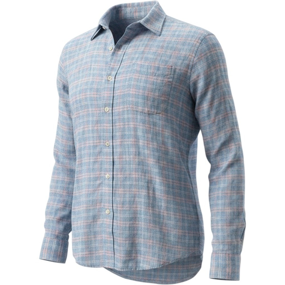 Faherty Brand Cloud Shirt Mens XXL Blue Pink Plaid Long Sleeve Button Down